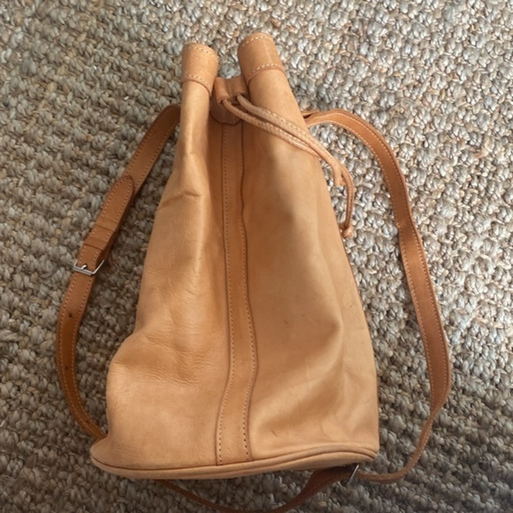 Handmade Leather Backpack bucket purse